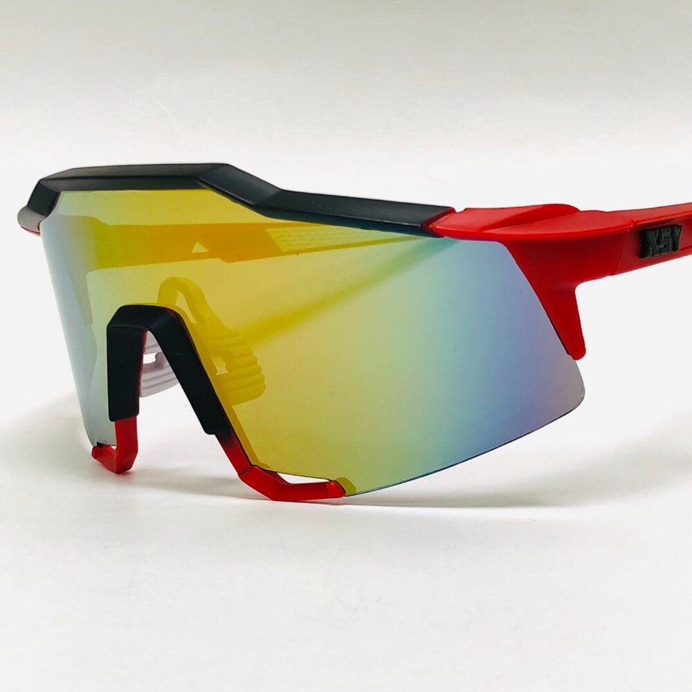 Sports‎ Men Sunglasses Red Mirror Lens Large Frame Rimless Oversized Ski Lentes